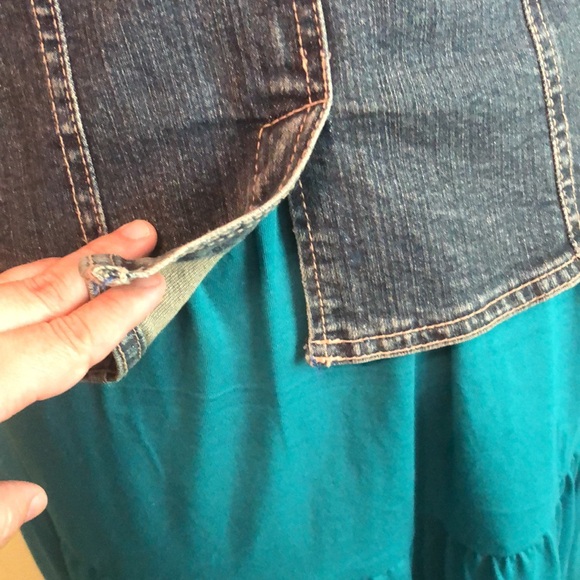 Vintage Live a Little Floral Embroidered Denim Jacket Size M - Picture 12 of 15